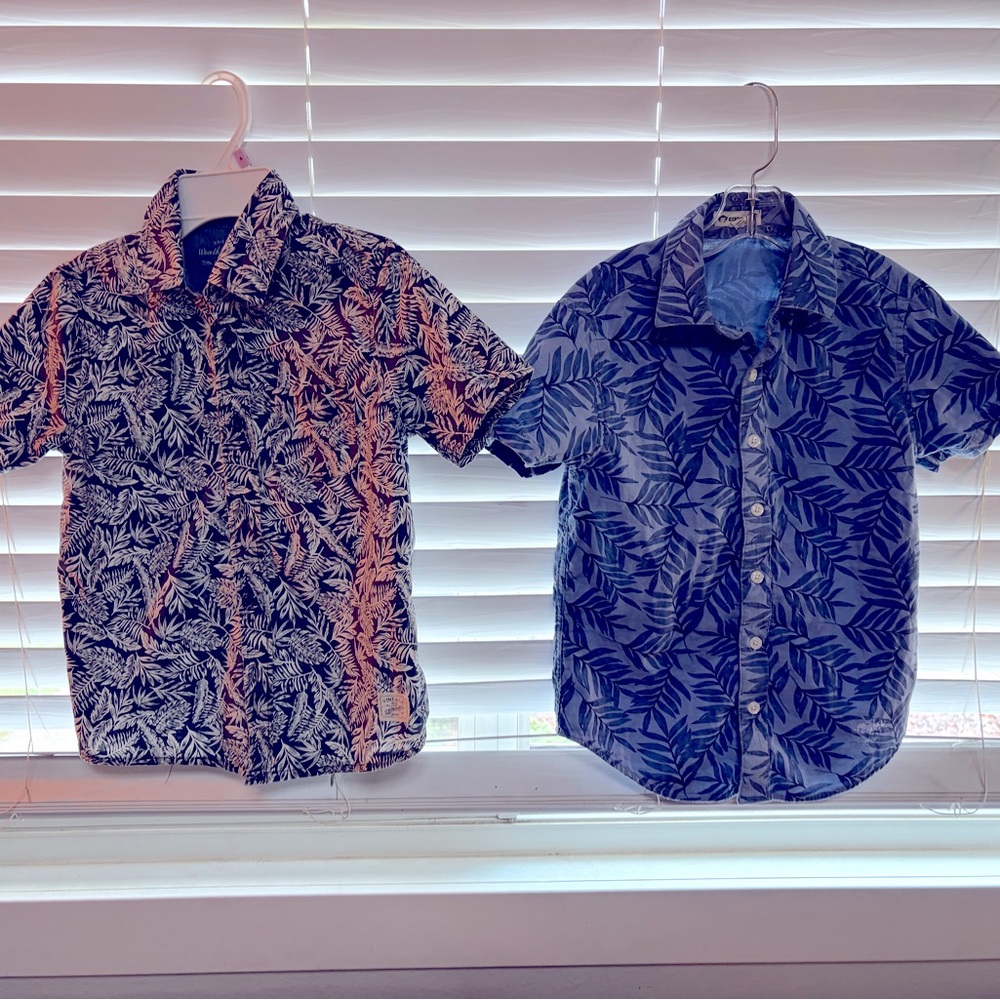 Boys Tropical Button-Down Bundle — Size 7 & 8